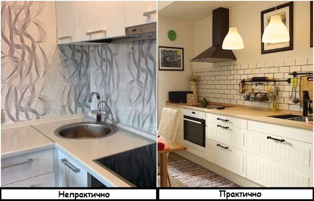 Обои в качестве фартука - плохая идея