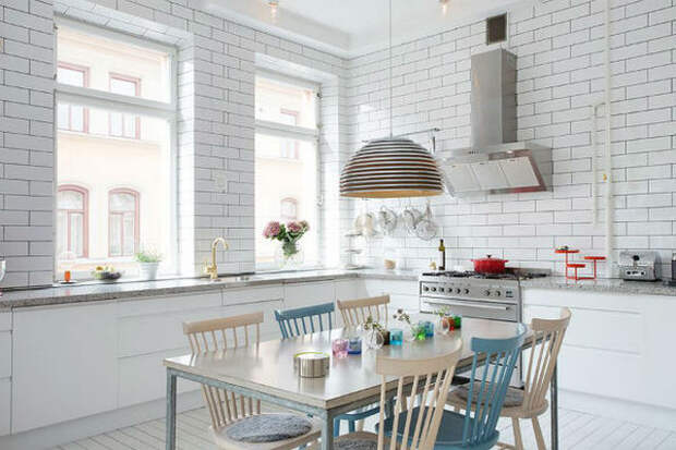 белая кухня в скандинавском стиле на фото 