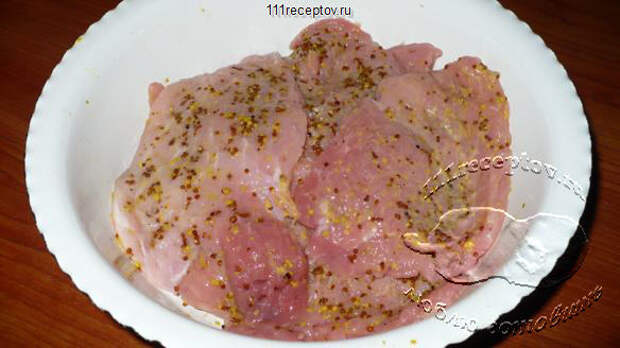 Свинина с горчицей под шубой