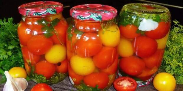 Рецепты: Маринованные помидоры с зеленью