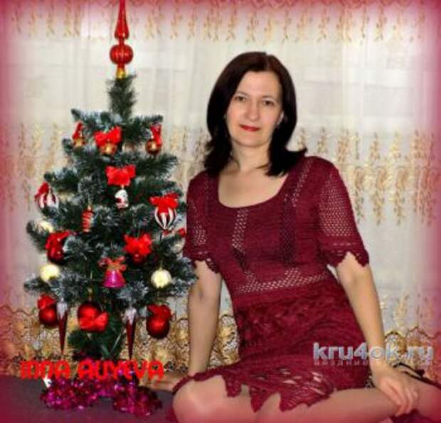 Платья вязанные крючком со схемами