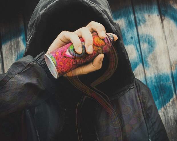 Спрей, Таггер, Запрещено, Streetart, Граффити, Стена