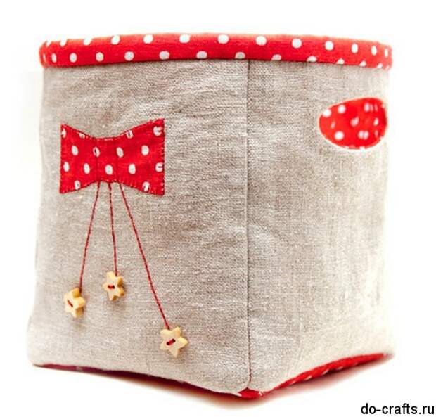 Корзина своими руками из ткани 48