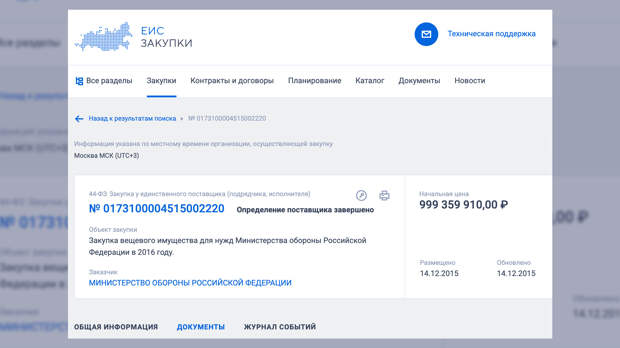 Минобороны закупало одежду на миллиарды рублей. Фото © zakupki.gov