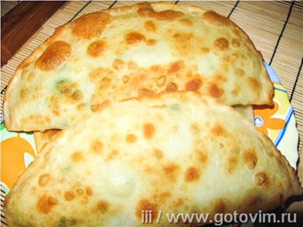 Постные чебуреки с картофелем, зеленым луком и черемшой, Шаг 03