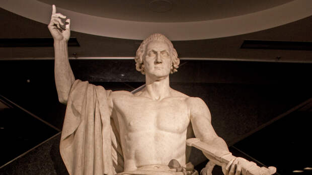 The George Washington Sculpture at the National Museum of American History, looking super prophetic.
