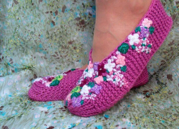 Тапочки следки простые и красивые спицами. Схемы, описание и мастер класс
