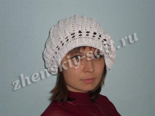 Вязание крючком берета на лето