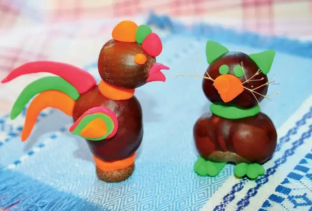 Осенние поделки из каштанов - творите с детьми