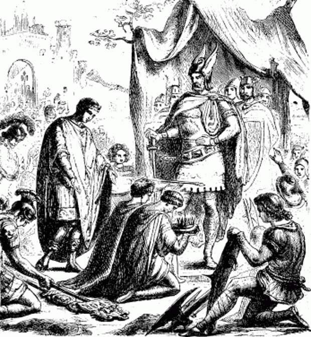 Ромул Август отрекается от престола.