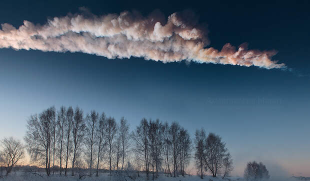 chebarkul09 Взрыв метеорита в небе над Челябинском (Чебаркульский метеорит). Полный фото отчет с комментариями