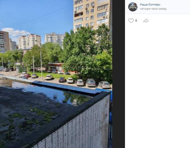 Фото дня: мини-пруд образовался на Михалковской