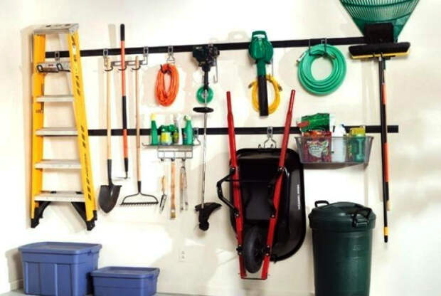 Подвесная система хранения в гараже. | Фото: Home-secret - уют в доме своими руками.