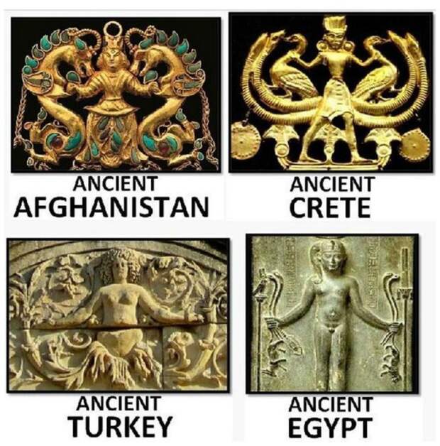 Практически одинаковые божества совершенно разных древних народов. Одно божество, которое приходило (прилетало?) ко всем или настолько тесное общение? археология, загадки, нло, предки, рисунки, тайны, ученые, фрески