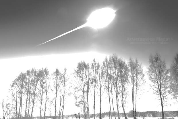 chebarkul05 Взрыв метеорита в небе над Челябинском (Чебаркульский метеорит). Полный фото отчет с комментариями