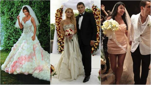 Самые красивые и самые смехотворные свадебные платья знаменитостей: Кароль, Каменских, Лорак и другие