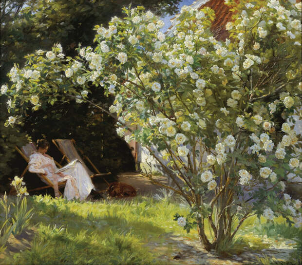 Розы. Мари Крёйер в саду у дома миссис Бендсен, П. С. Крёйер (1893) Розы. Мари Крёйер в саду у дома миссис Бендсен, П. С. Крёйер (1893)