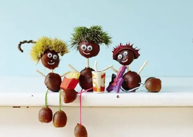 Осенние поделки из каштанов - творите с детьми