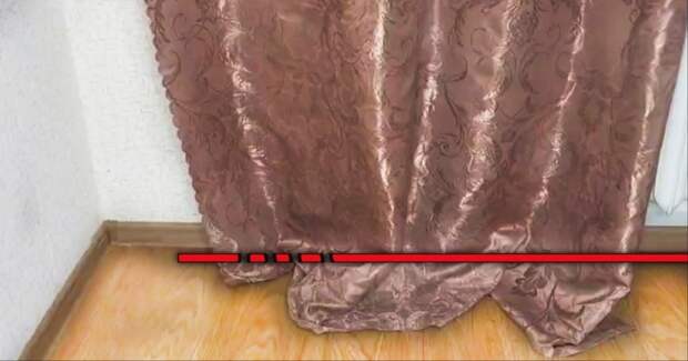 Зная этот трюк, можно за считанные минуты укоротить шторы, не снимая их с окна