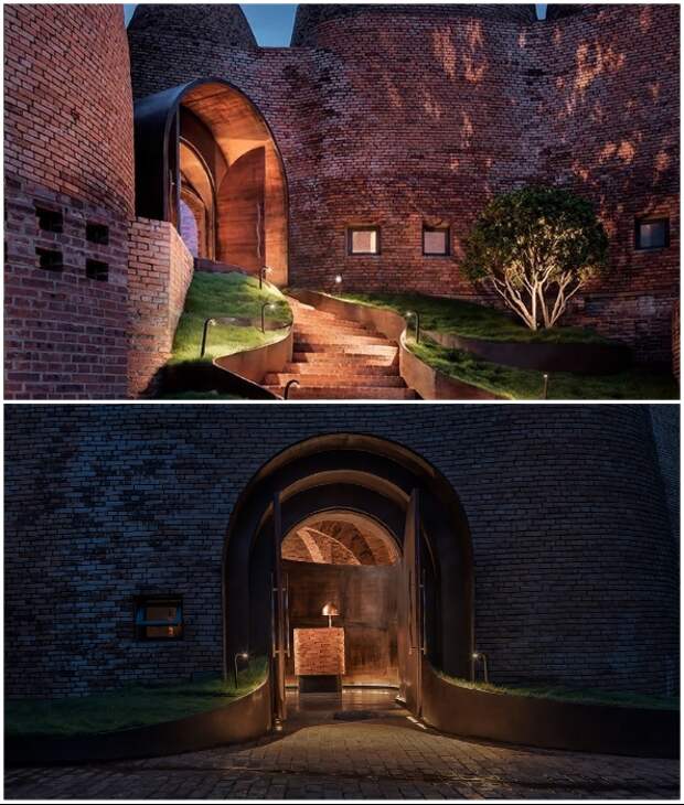 Архитекторы Cheng Chung Design воспользовались нестандартными формами зданий при оформлении входа в ресторан (50% Cloud, Китай). Архитекторы Cheng Chung Design воспользовались нестандартными формами зданий при оформлении входа в ресторан (50% Cloud, Китай).