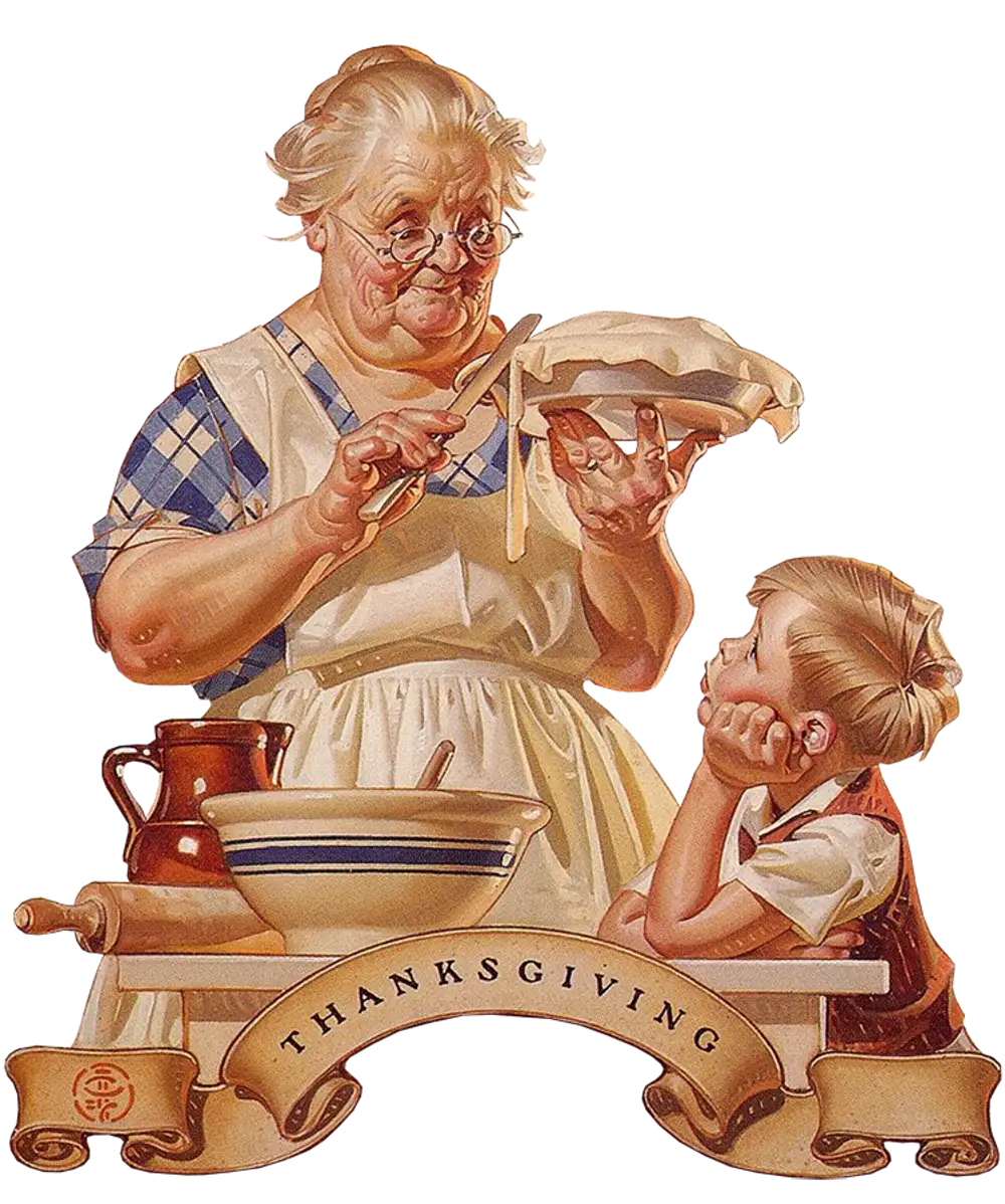 Бабушке помогала по дому. Картина Нормана Роквелла няня.