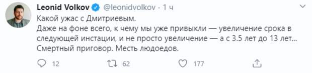 Либералы возмутились увеличением срока осужденному за педофилию Дмитриеву