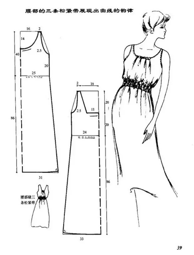 Модели платьев из муслина с выкройками и схемами