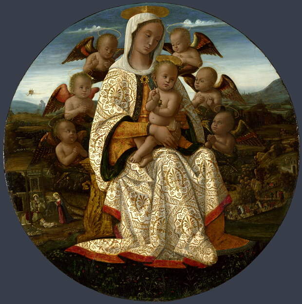 Bernardino Fungai - The Virgin and Child with Cherubim. Национальная галерея, Часть 1