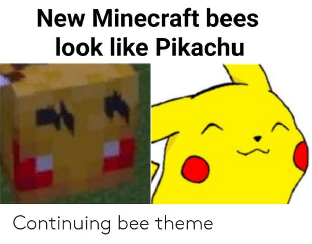 Пчелы в Майнкрафте - мемы и арты про пчел из Майнкрафта