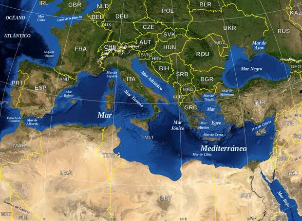 Mediterranean Sea political map-es.svg