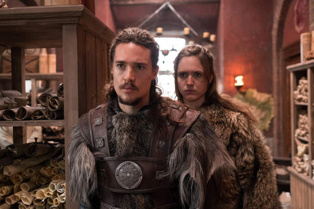 Joss Barratt Alexander Dreymon and Emily Cox, The Last Kingdom | Photo Credits: Netflix