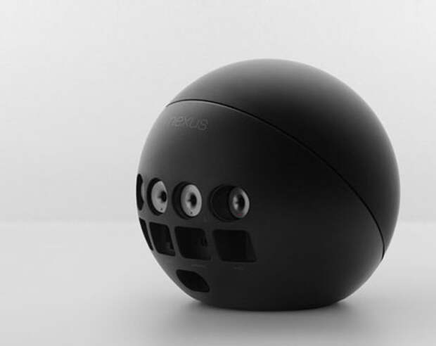 Вид на заднюю часть медиаплеера Google Nexus Q