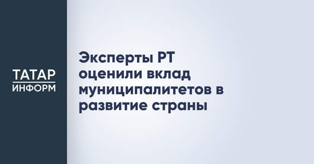 Эксперты РТ оценили вклад муниципалитетов в развитие страны