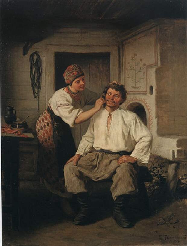 Жанровая сцена, (1876). Автор: Константин Трутовский.