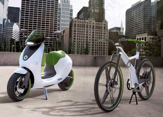 Smart-Electric-Scooter-and-Smart-Electric-Bike-Bicycle Электрический скутер и велосипед Smart