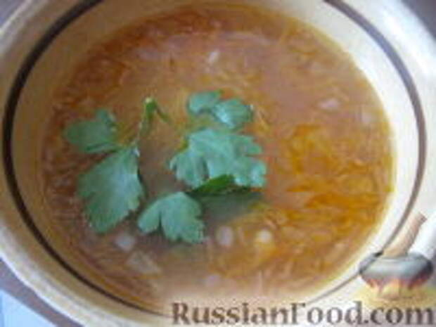 Фото к рецепту: Щи из квашеной капусты с рисом