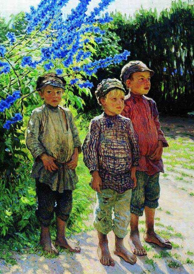 Крестьянские мальчики.(1910). Автор: Николай Петрович Богданов-Бельский. 