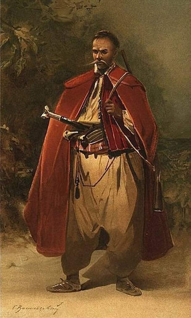 «Задунайский запорожец». (1900 г.). Автор: Сергей Васильковский. Кому из казаков разрешалось носить длинные чубы, и для чего они были нужны бесстрашным воинам