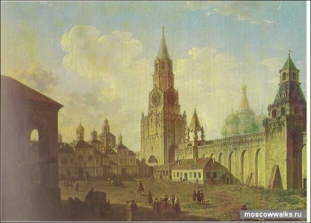 Федор Алексеев. Вид в Кремле у Спасских ворот. Около 1800 г. Кремль, история, сделай сам, факты