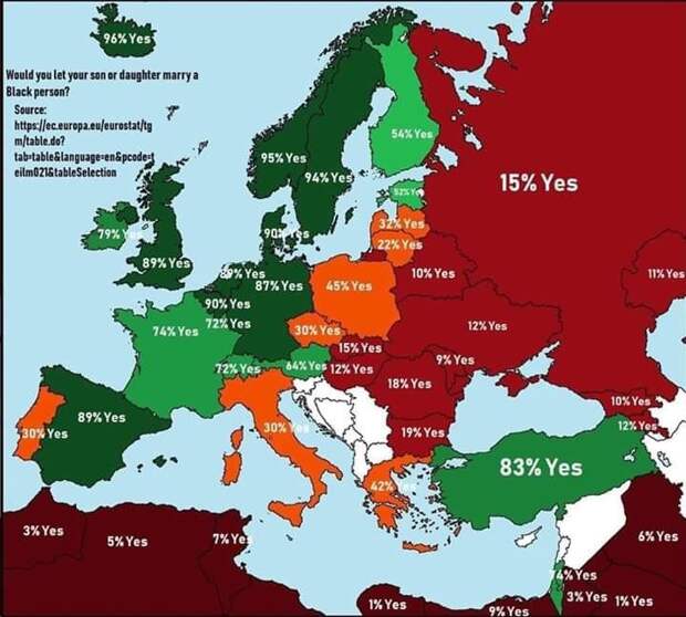 Хотите ли вы чтоб ваши сын или дочь вступили в брак с чернокожим?