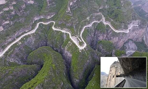 800 китайцев построили дорогу за 50 лет гора, дорога, китай, туннель, фото