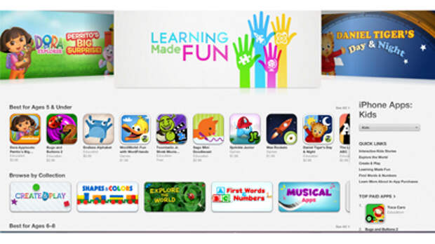 Apple открыла детский App Store