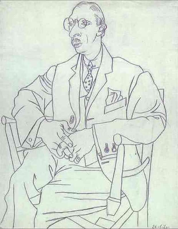 Пабло Пикассо. Портрет Игоря Стравинского. 1920 год
