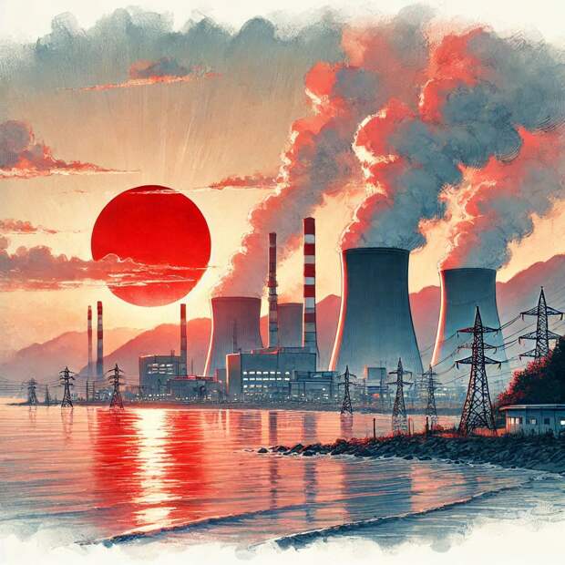 Закат над АЭС в Японии.jpg Закат над АЭС в Японии.jpg