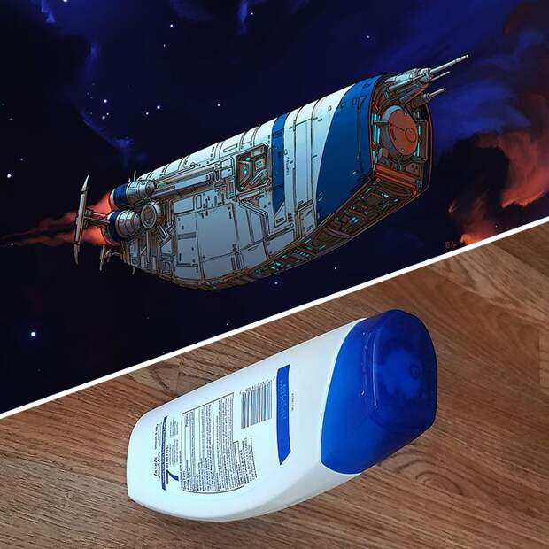 Художник перерисовывает обычные вещи в космические корабли
