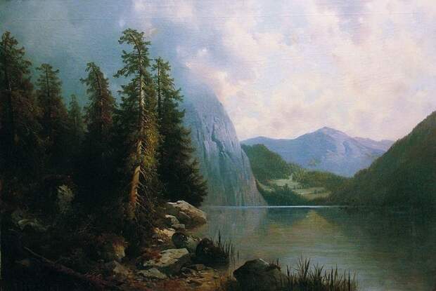 «Озеро в горах» 1860-е. Автор: А.И. Мещерский.