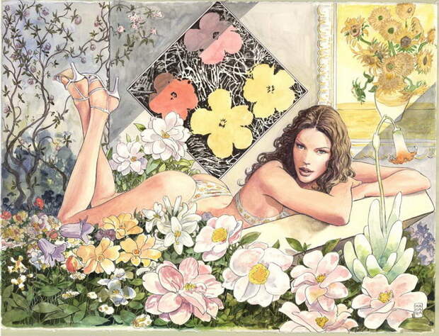 Художники и их музы: картины Milo Manara
