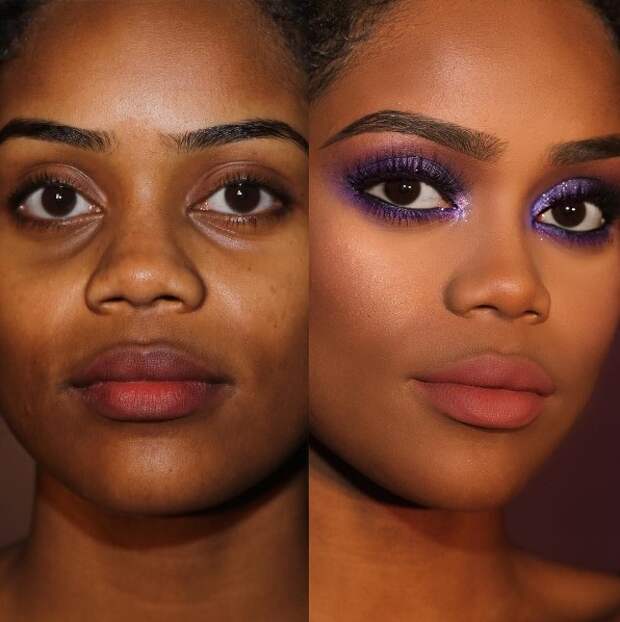 9. Гламурный имидж до и после, до и после макияжа, макияж