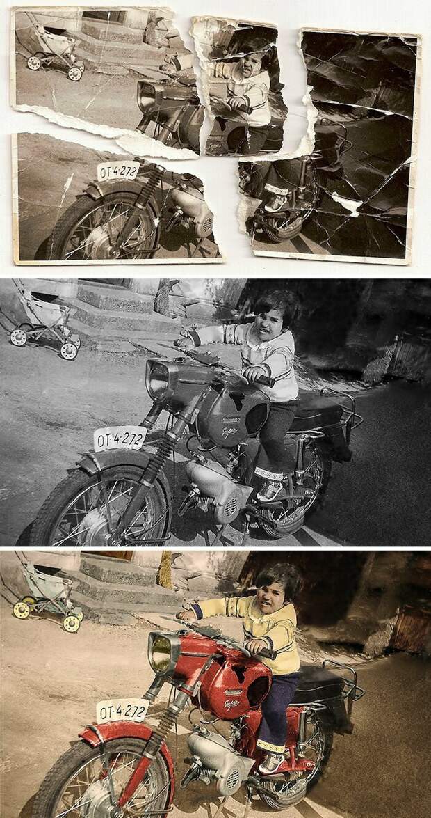Ребенок из 1960-х колоризация, мастер, прошлое, реставрация, снимок, фотограф, фотография