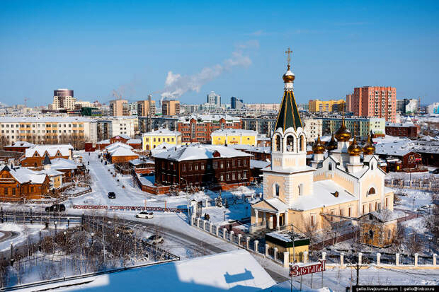 Один из самых «холодных» городов Земли с высоты